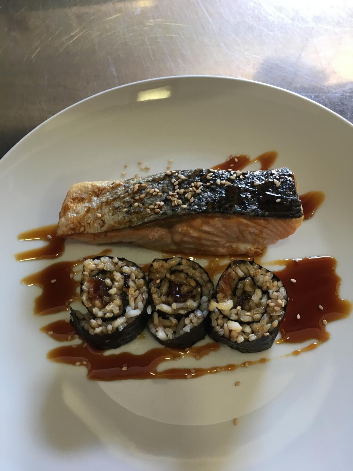 salmón teriyaki